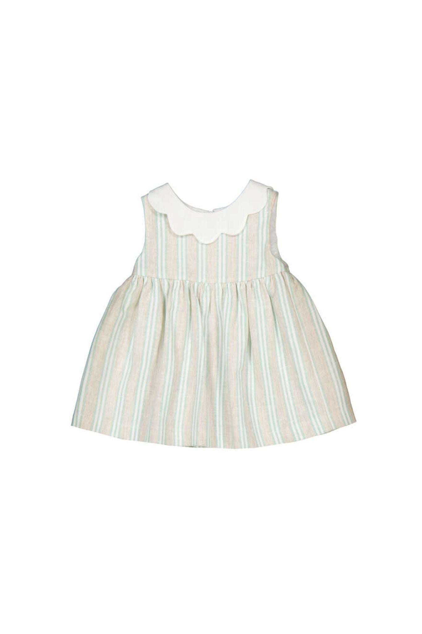 linen baby dress Newborn Girl Striped Size:S ( 2-4 ) a family blazers Floral Print Tie Cutout