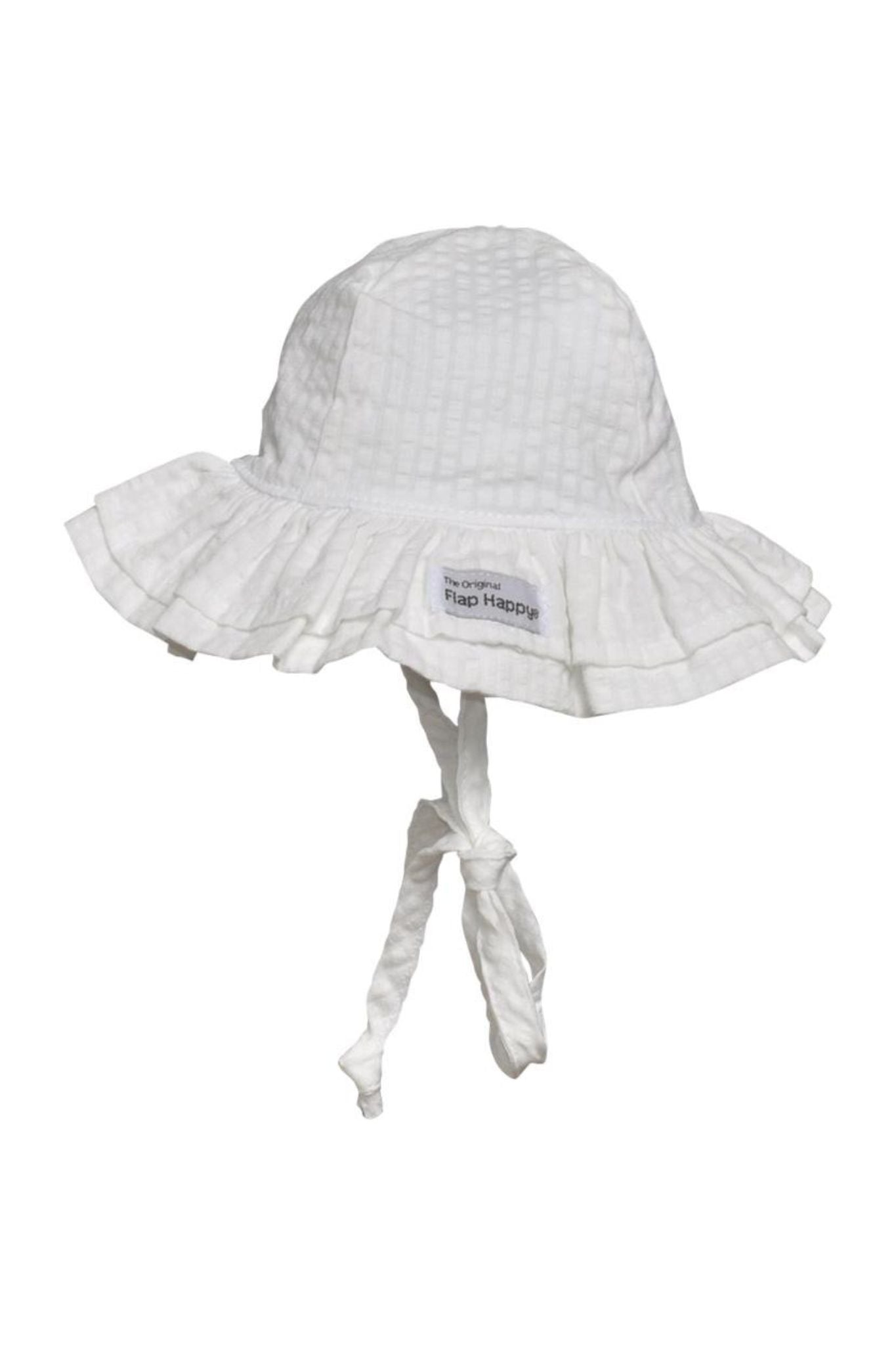 UPF 50 Vanilla Stripe Seersucker Hat (Baby Girl) – Bowfish Kids