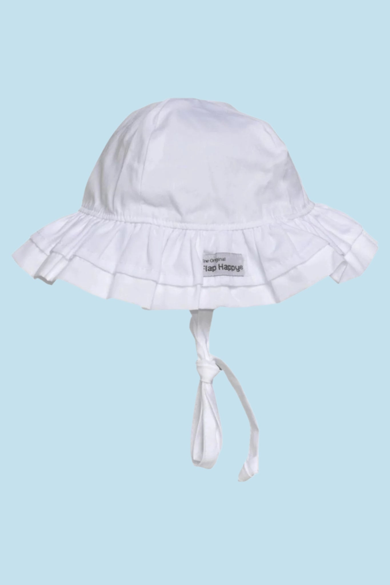 UPF 50 White Double Ruffle Hat (Baby Girl) – Bowfish Kids
