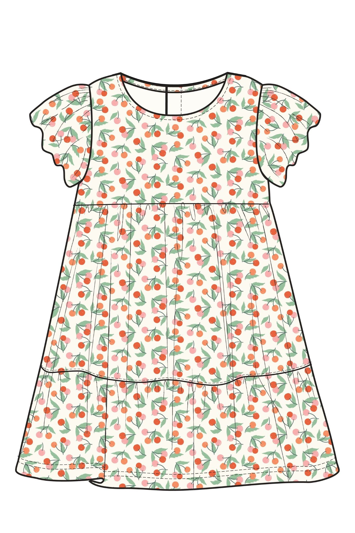 KIDS TIERED MAXI DRESS WITH BOW STRAPS THE POTTERY PARLOUR main image 1