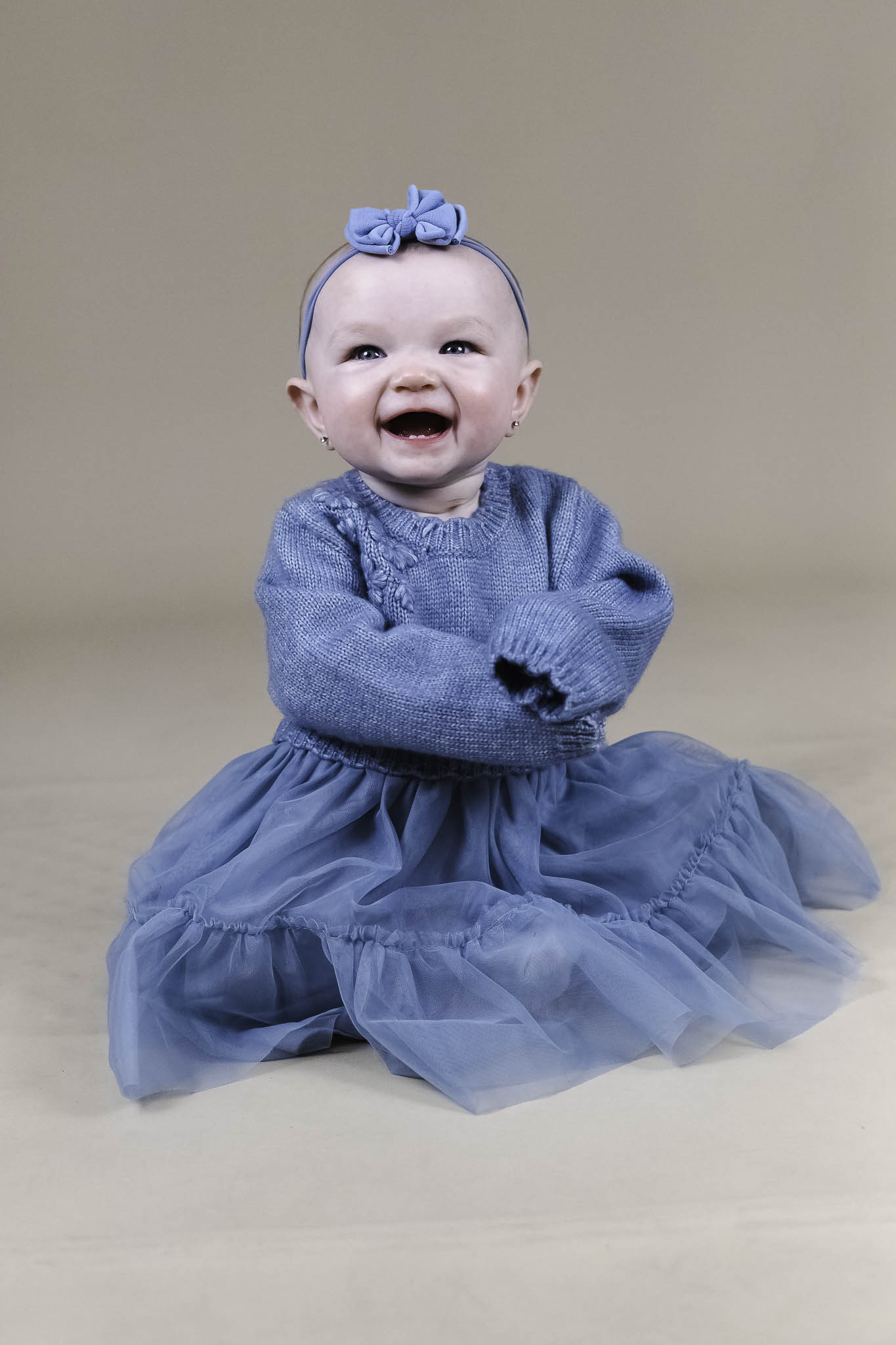 infant knit dress Blue Floral (Baby Girl) ks_CottonSilkBigShirt