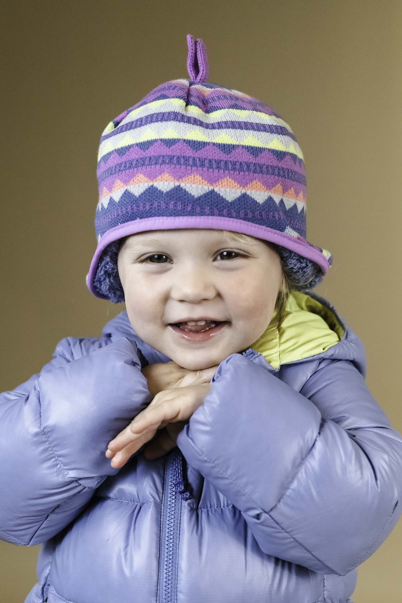 Brisk Purple Reversible Beanie (Baby Girl) – Bowfish Kids display picture 1