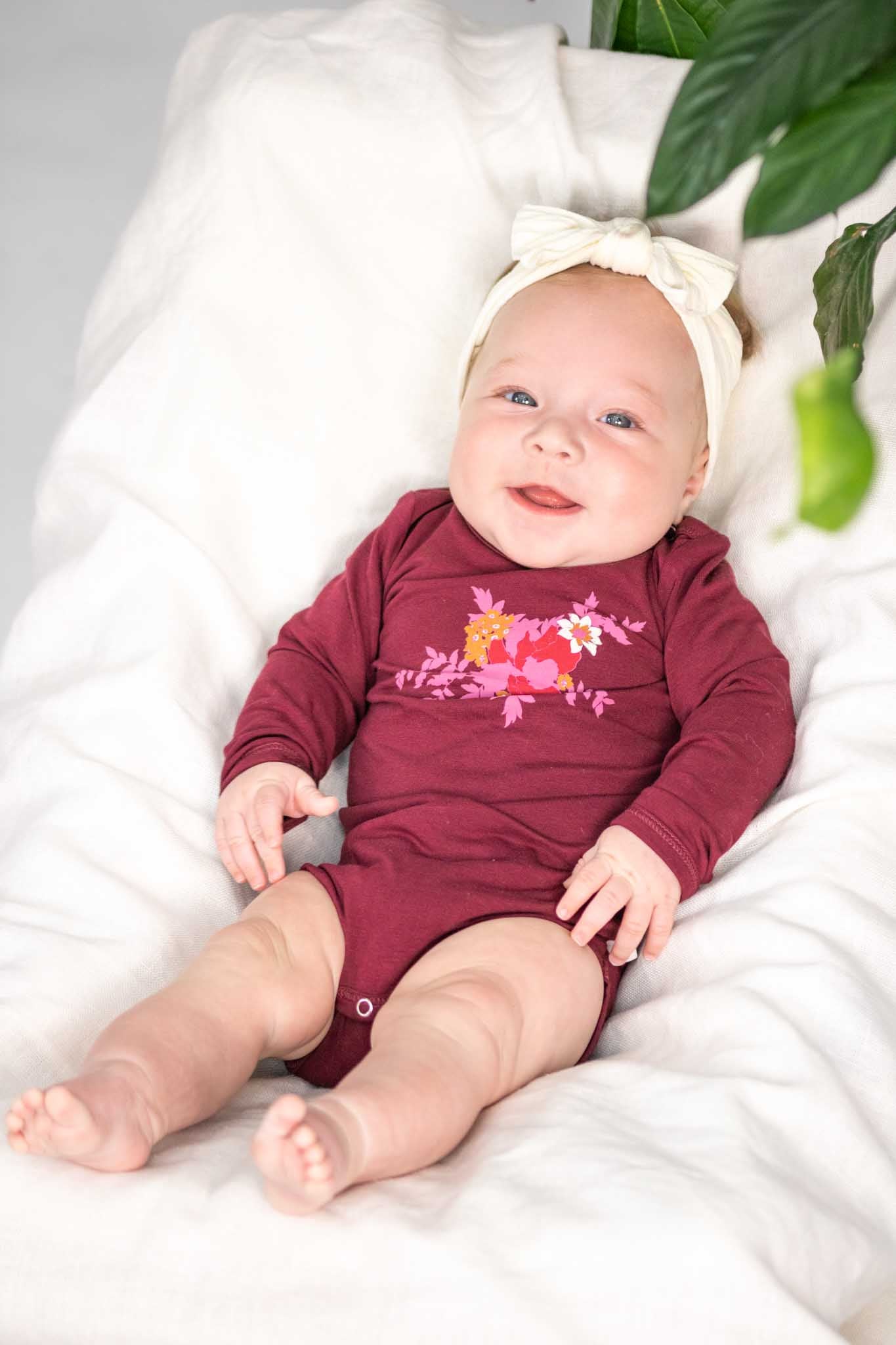 Fig Bloomy Onesie (Baby Girl) Bowfish Kids