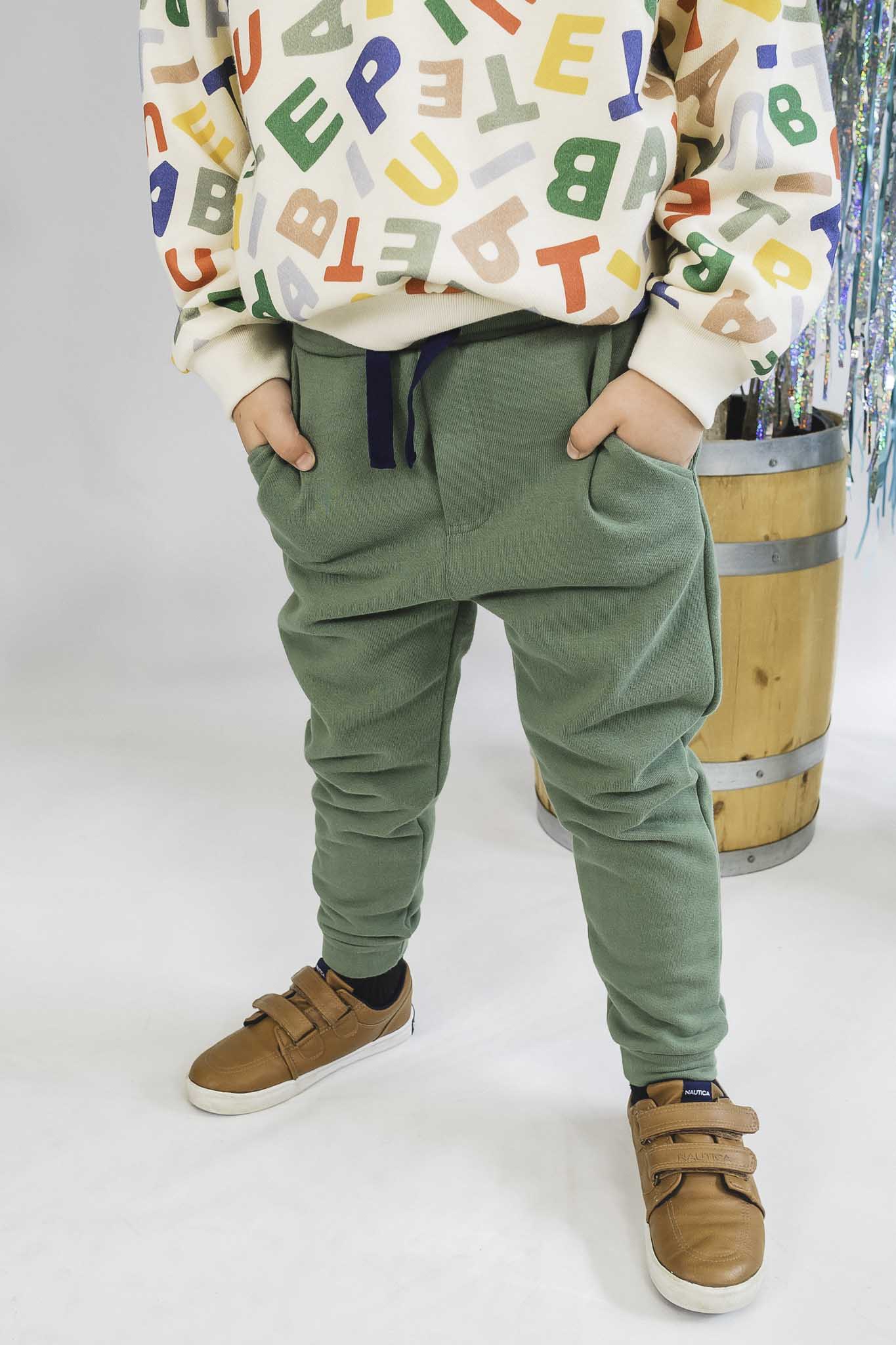 Green Sweatpants (Toddler Boy) – Bowfish Kids - Main Image