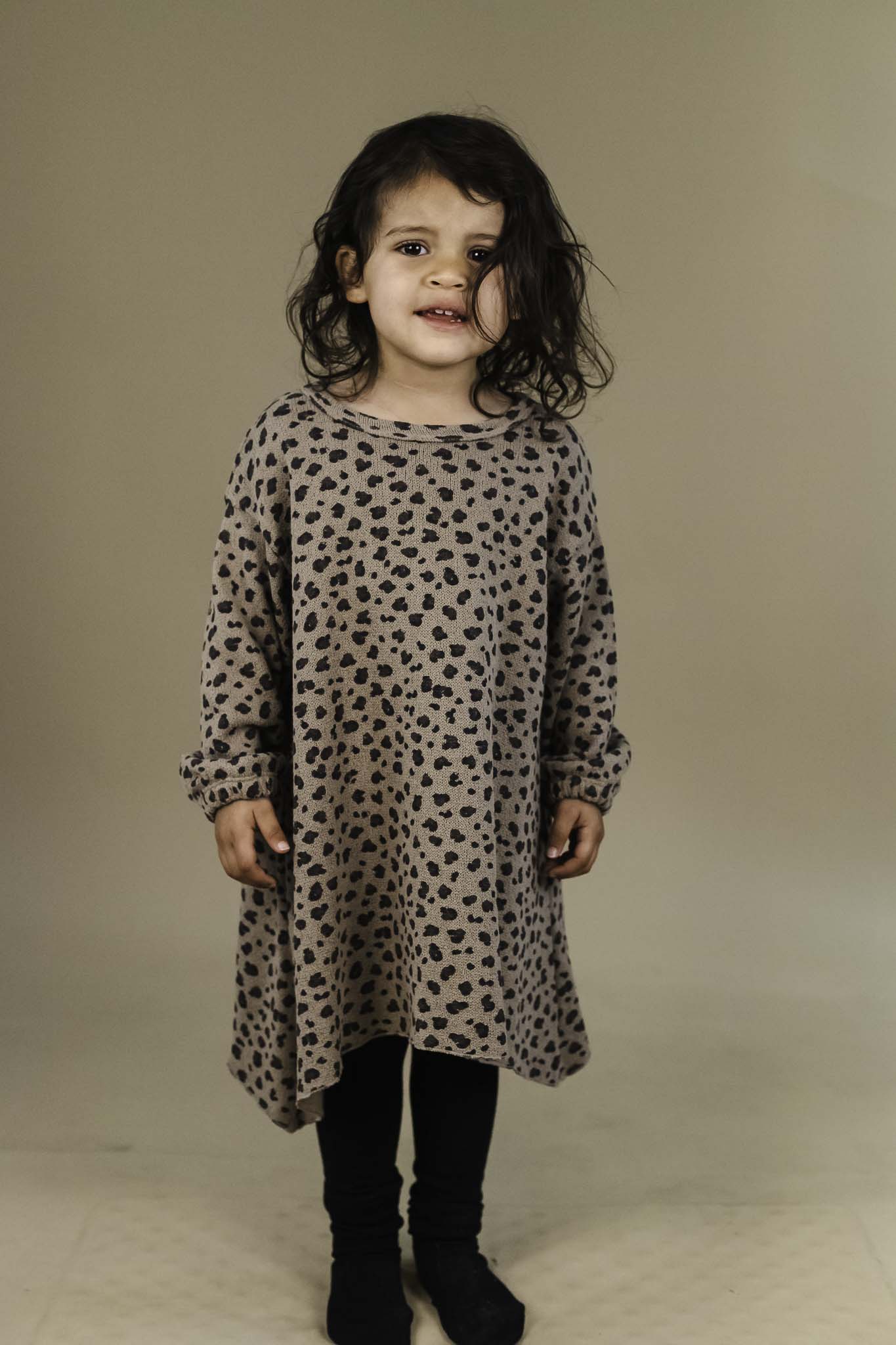 Sustainable Cotton Dress with Animal Print for Girl