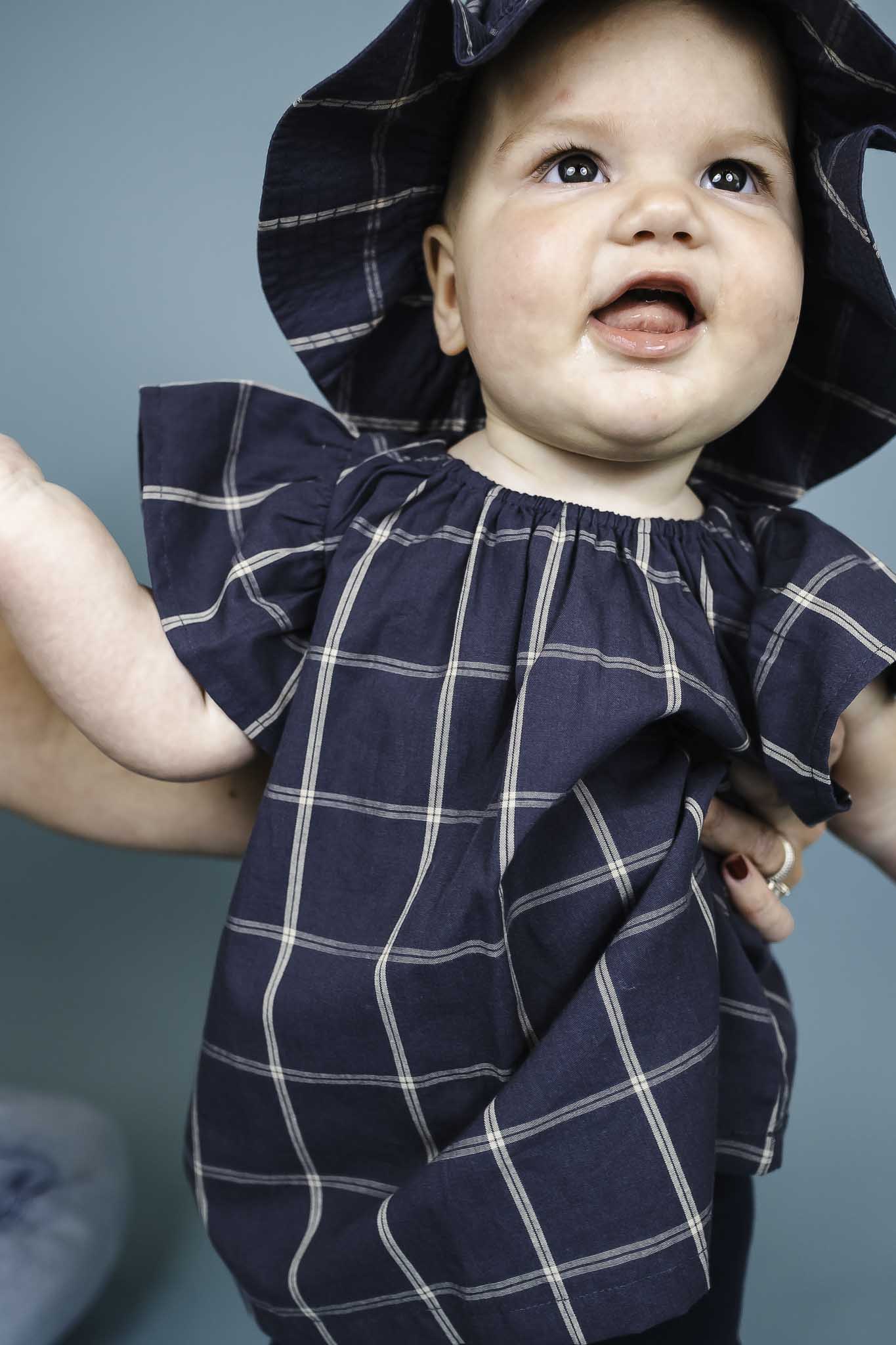 blue gingham dress baby Girl's Southern Scallops Dress in Blue size 5 main image 0