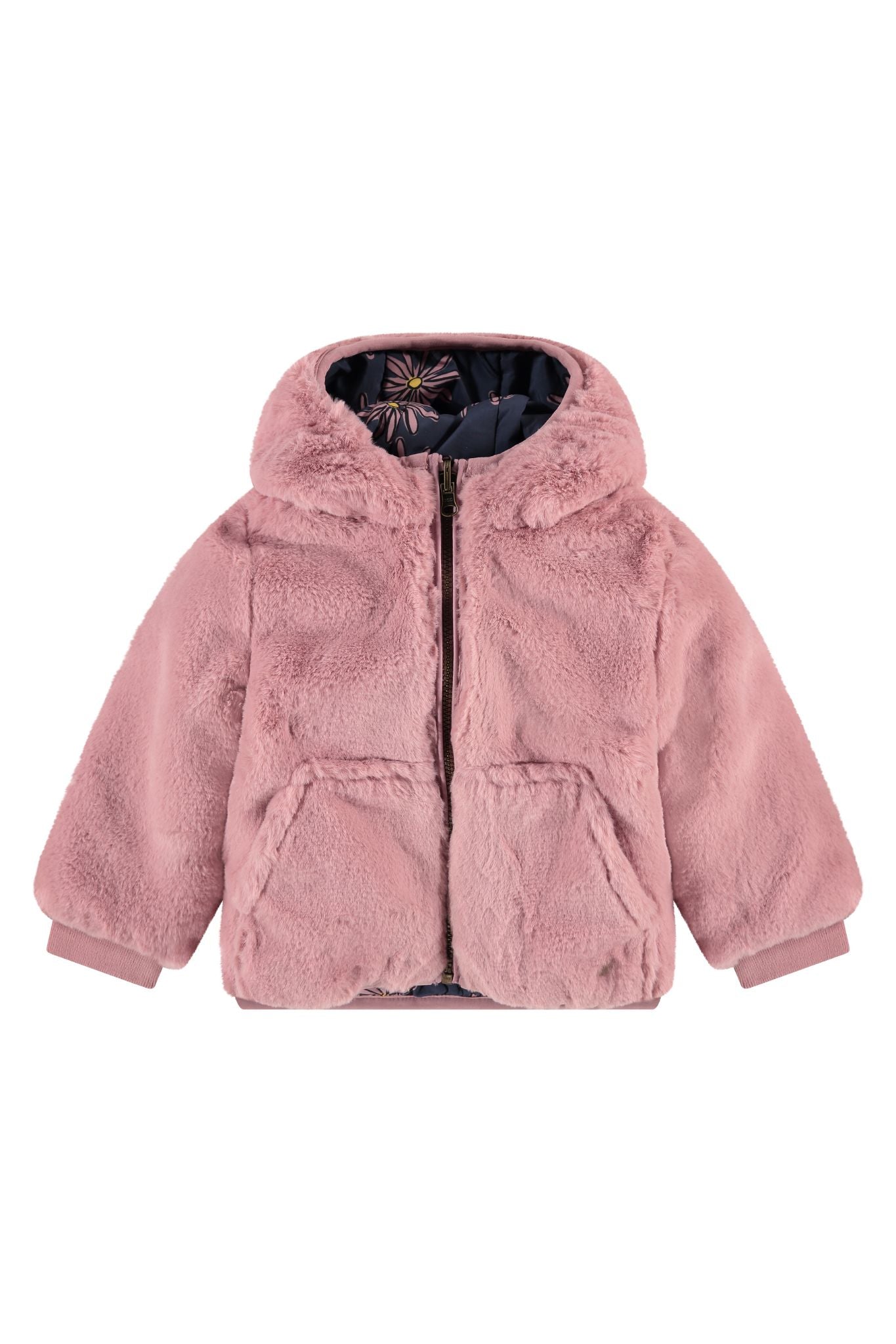 Baby Face Rose Fuzzy Reversible Winter Jacket