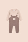 Viverano Oatmeal Knit Bear Romper
