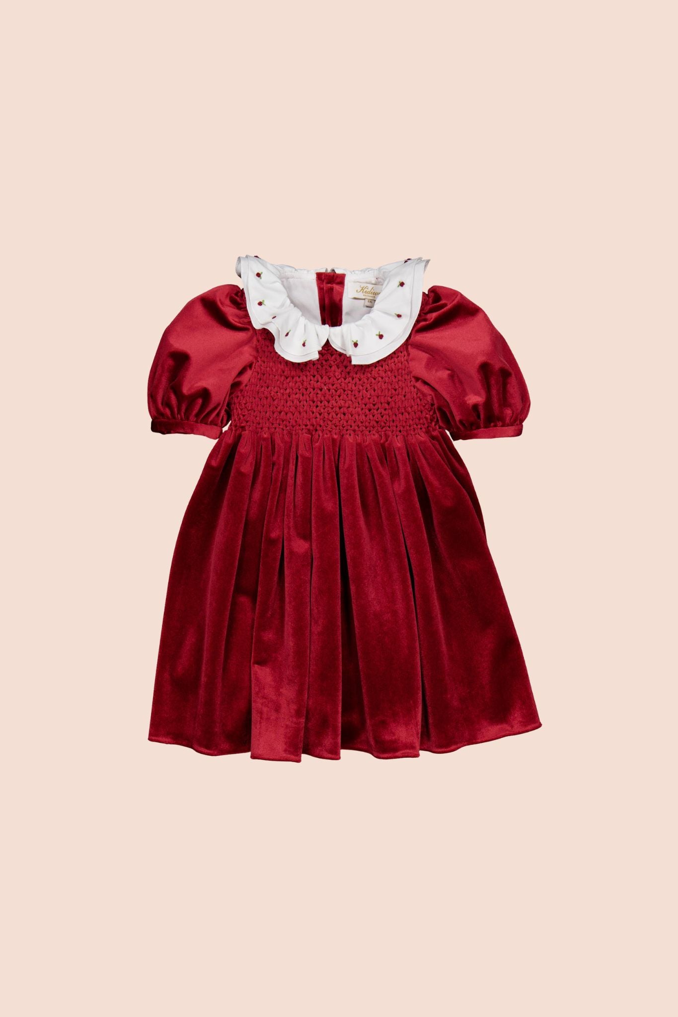 Kidiwi Burgundy Smocked Dress for Baby Girls 9-12m