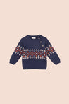 Viverano Navy Printed Sweater