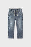 Mayoral Dirty Blue Ripped Denim Cargo Pants