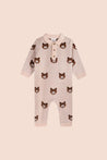 Viverano Oatmeal Knit Bear Collar Romper