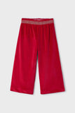 Mayoral Red Velour Cropped Trouser