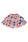 Baby Face Floral Patterned Layered Woven Skirt