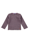 Baby Face Plum Striped Ruffle Shirt