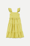 My Little Cozmo Yellow Polka Dot Muslin Dress
