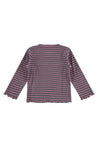 Baby Face Plum Striped Ruffle Shirt