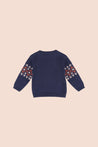 Viverano Navy Printed Sweater