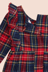 Magnetic Me Holiday Plaid Flannel Ruffle Romper (Baby Girl)
