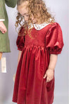 Kidiwi Joséphine Burgundy Smocked Dress