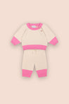 Antebies Pink Contrast Sweater + Pants Set