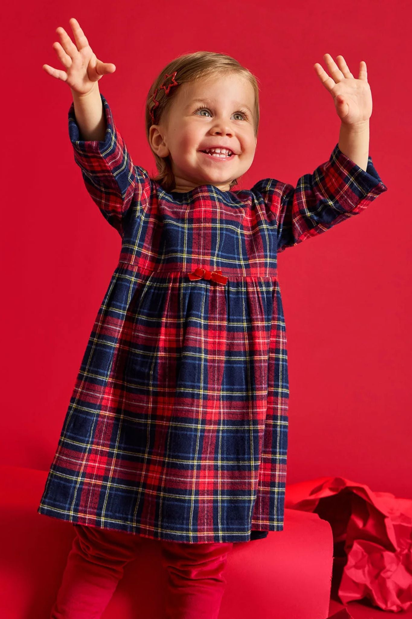 toddler holiday plaid dress The Children's Place Toddler Girls Matching Family Plaid Satin Fit And Flare Dress | Size 2T