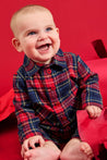 Magnetic Me Holiday Plaid Flannel Romper