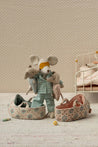 Maileg Rose Baby Mouse in Carry Cot