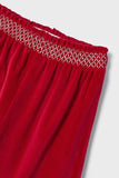 Mayoral Red Velour Cropped Trouser