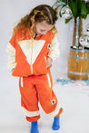 Mini Rodini Recycled Orange Fleece Zip Up Jacket 