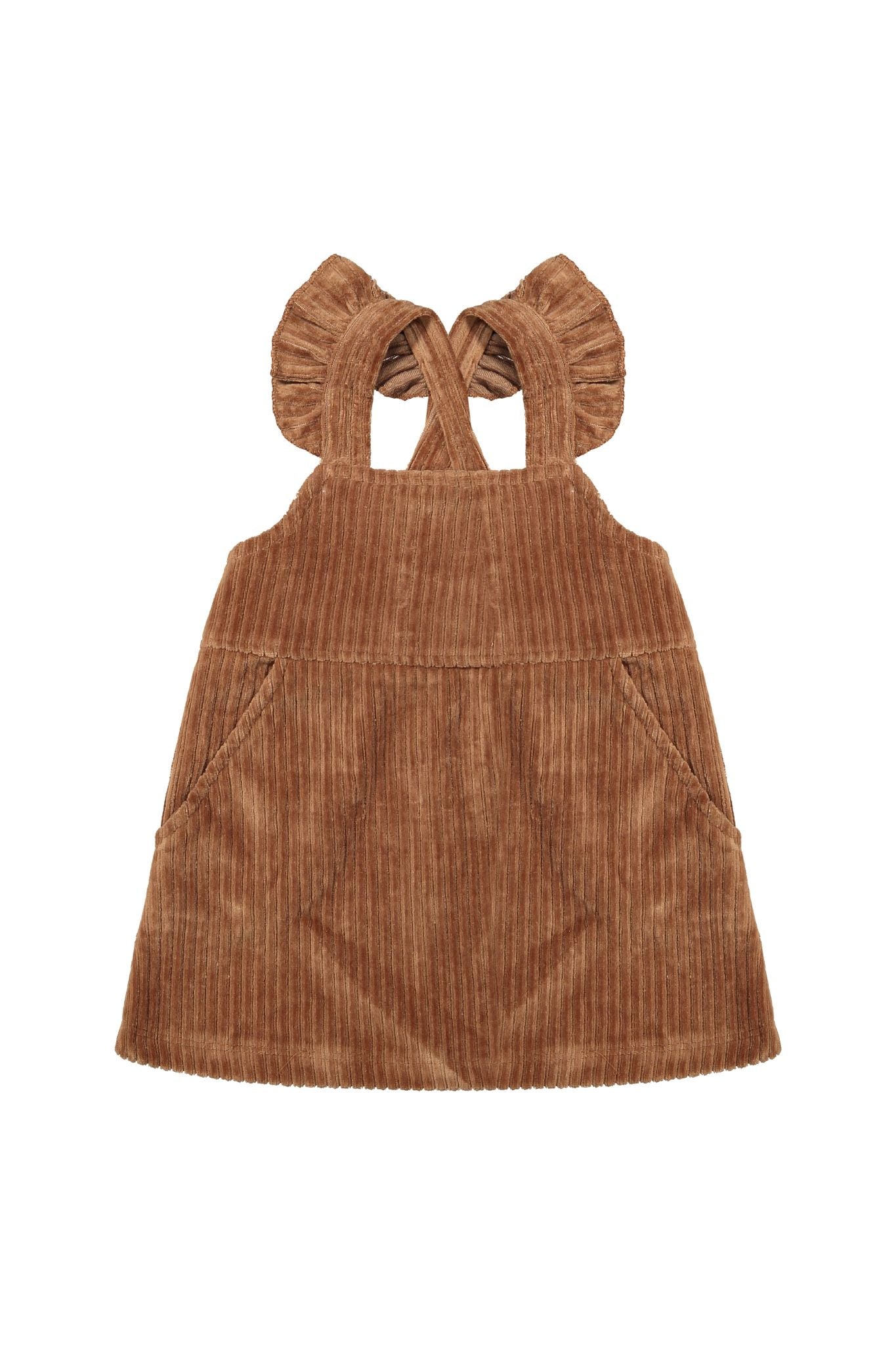 Corduroy Rib Brown Alyssa Dress (Baby Girl) Bowfish Kids Corduroy Rib Brown Alyssa Dress (Baby Girl) Bowfish Kids
