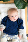 My Little Cozmo Blue Colorblock Tricot Sweater