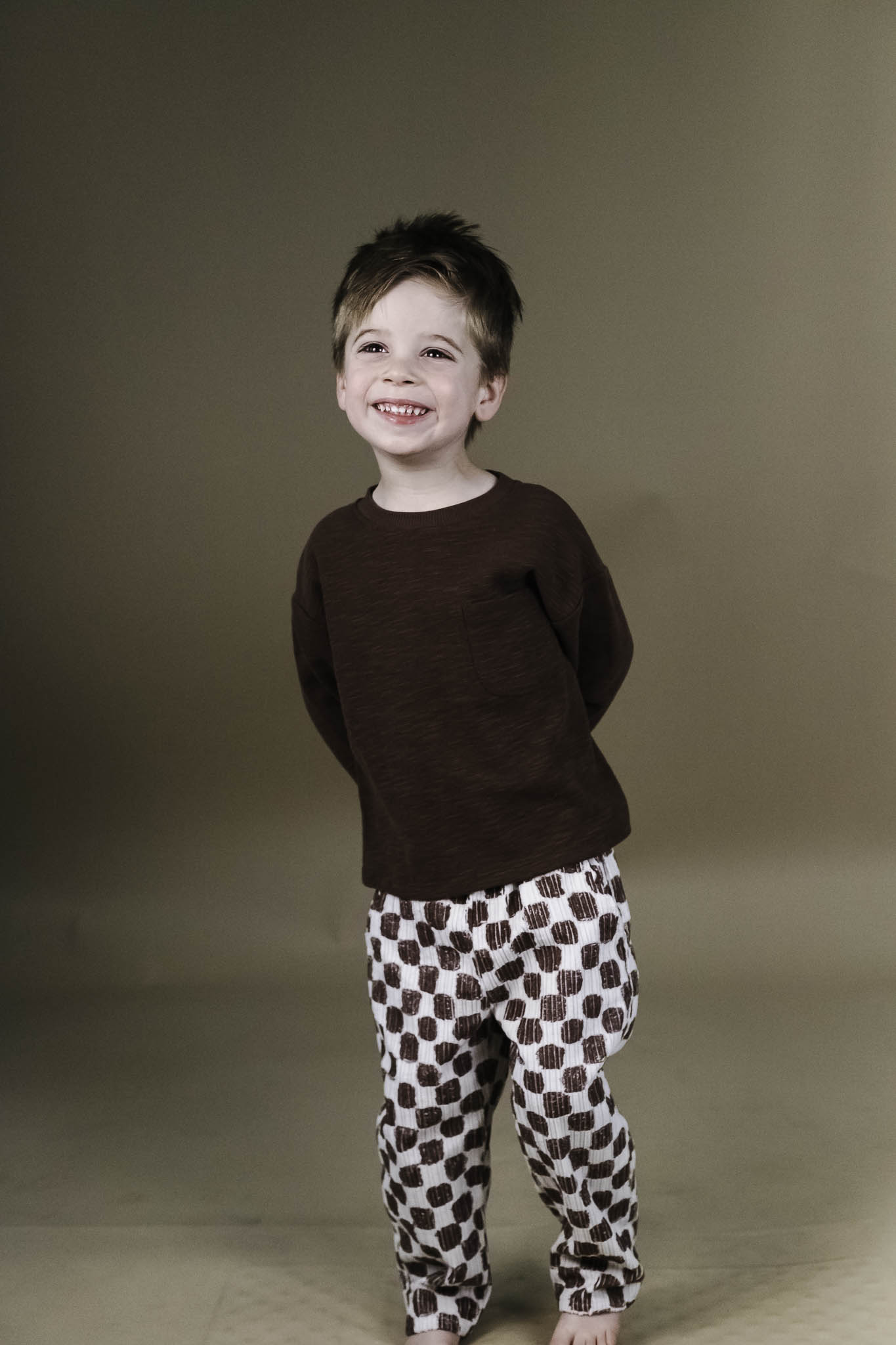 Play Up Brown Rib Long Sleeve