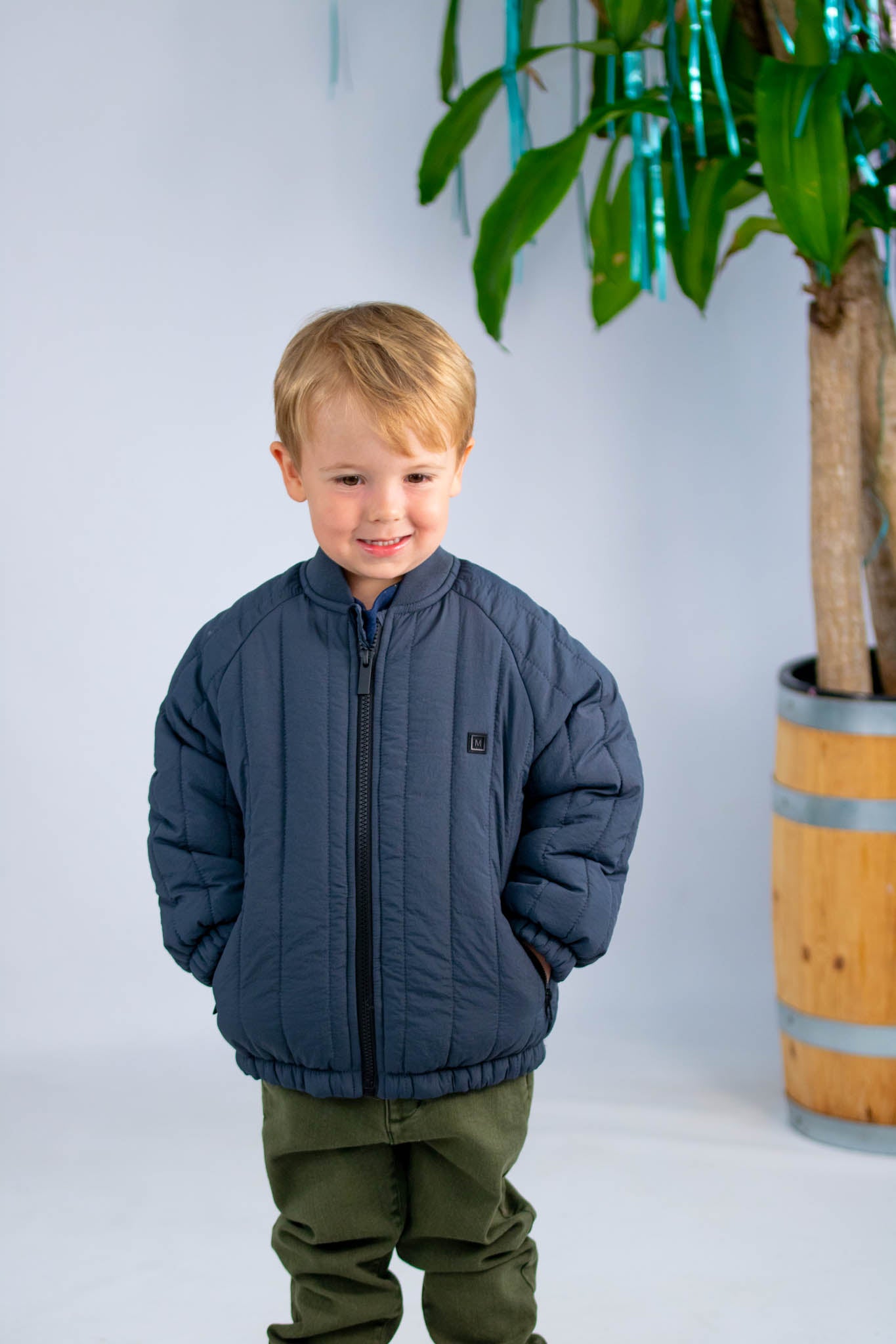 Charcoal Full Zip Padded Jacket (Toddler Boy) – Bowfish Kids