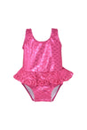 Flap Happy UPF 50 Pink Scales Ruffle Swimsuit