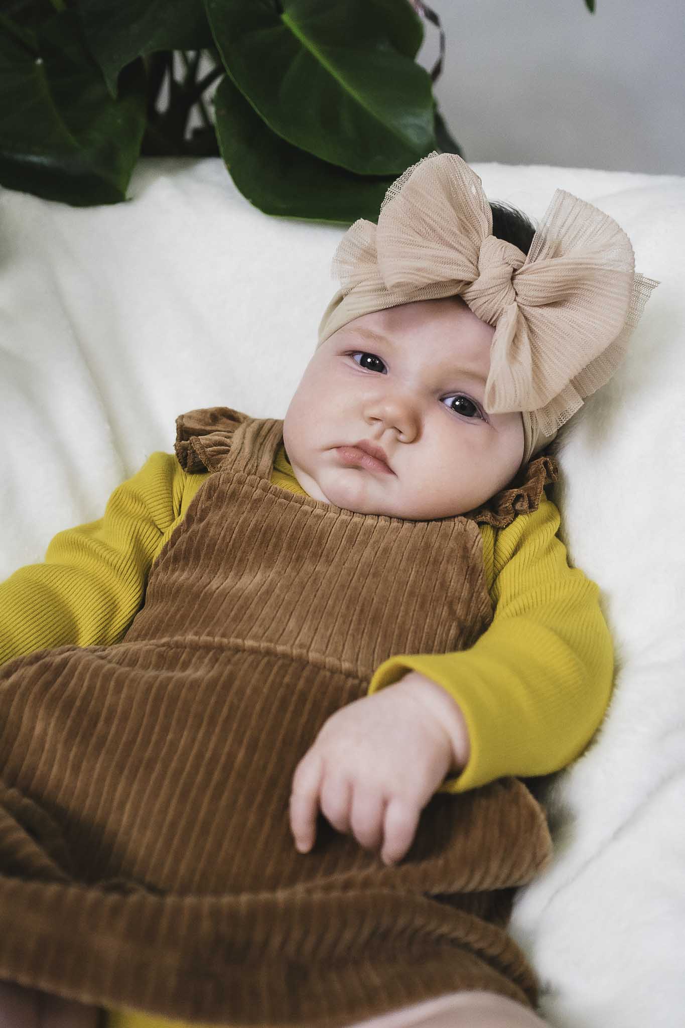 Corduroy Rib Brown Alyssa Dress (Baby Girl) Bowfish Kids Corduroy Rib Brown Alyssa Dress (Baby Girl) Bowfish Kids
