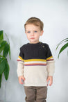 Baby Face Dark Grey Striped Pullover Sweater