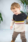 Baby Face Dark Grey Striped Pullover Sweater