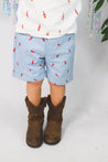 Miles the Label Dusty Blue Chili Pepper Shorts