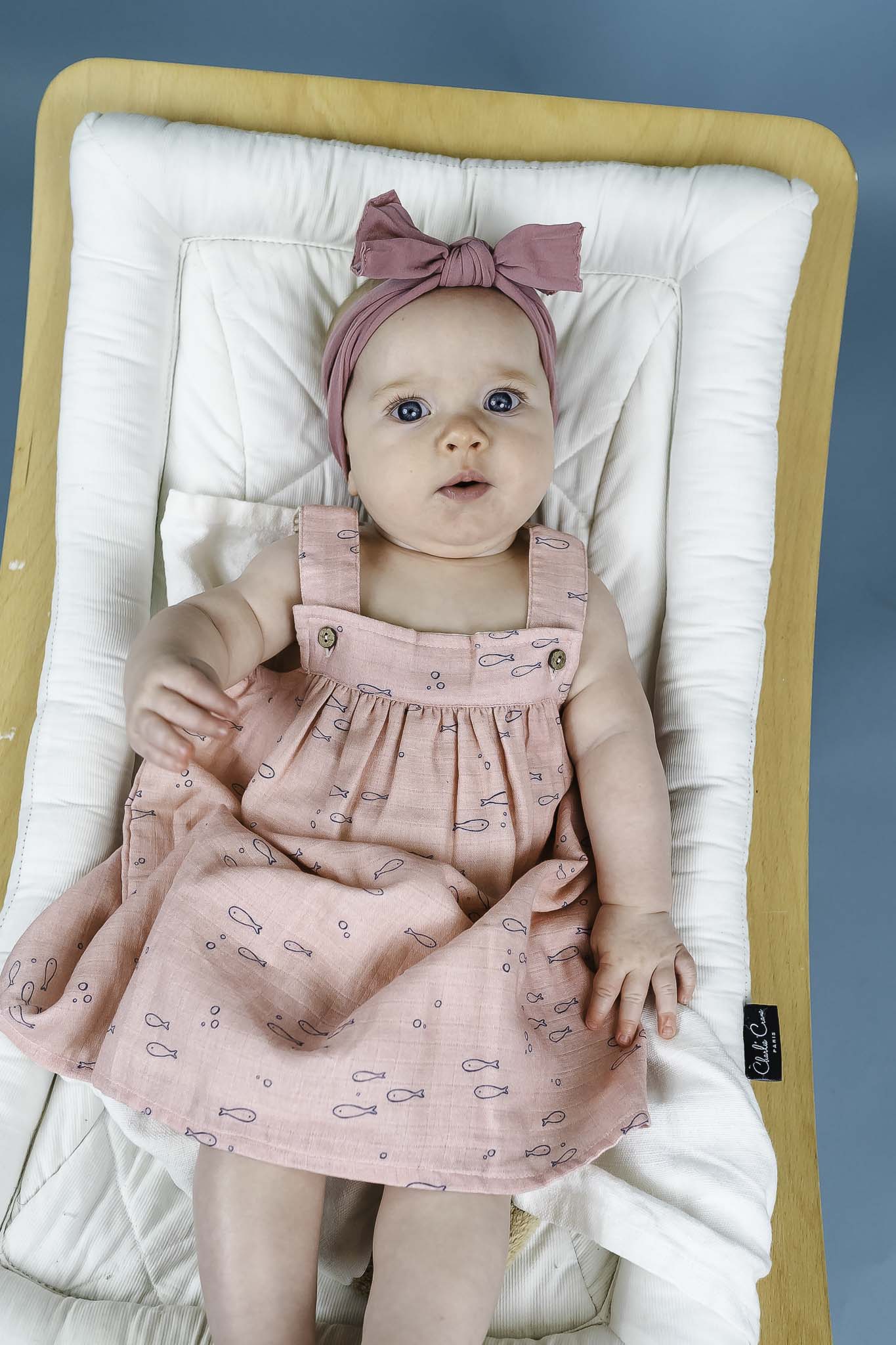 Dusty Pink Fishies Dress (Baby Girl) Bowfish Kids Dusty Pink Fishies Dress (Baby Girl) Bowfish Kids