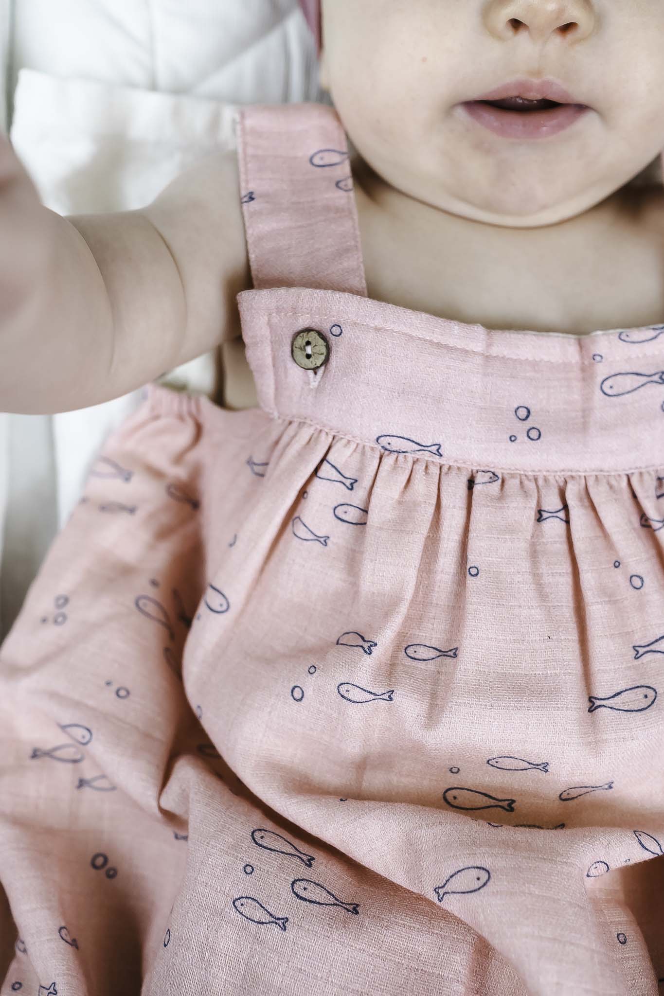 Dusty Pink Fishies Dress (Baby Girl) Bowfish Kids Dusty Pink Fishies Dress (Baby Girl) Bowfish Kids