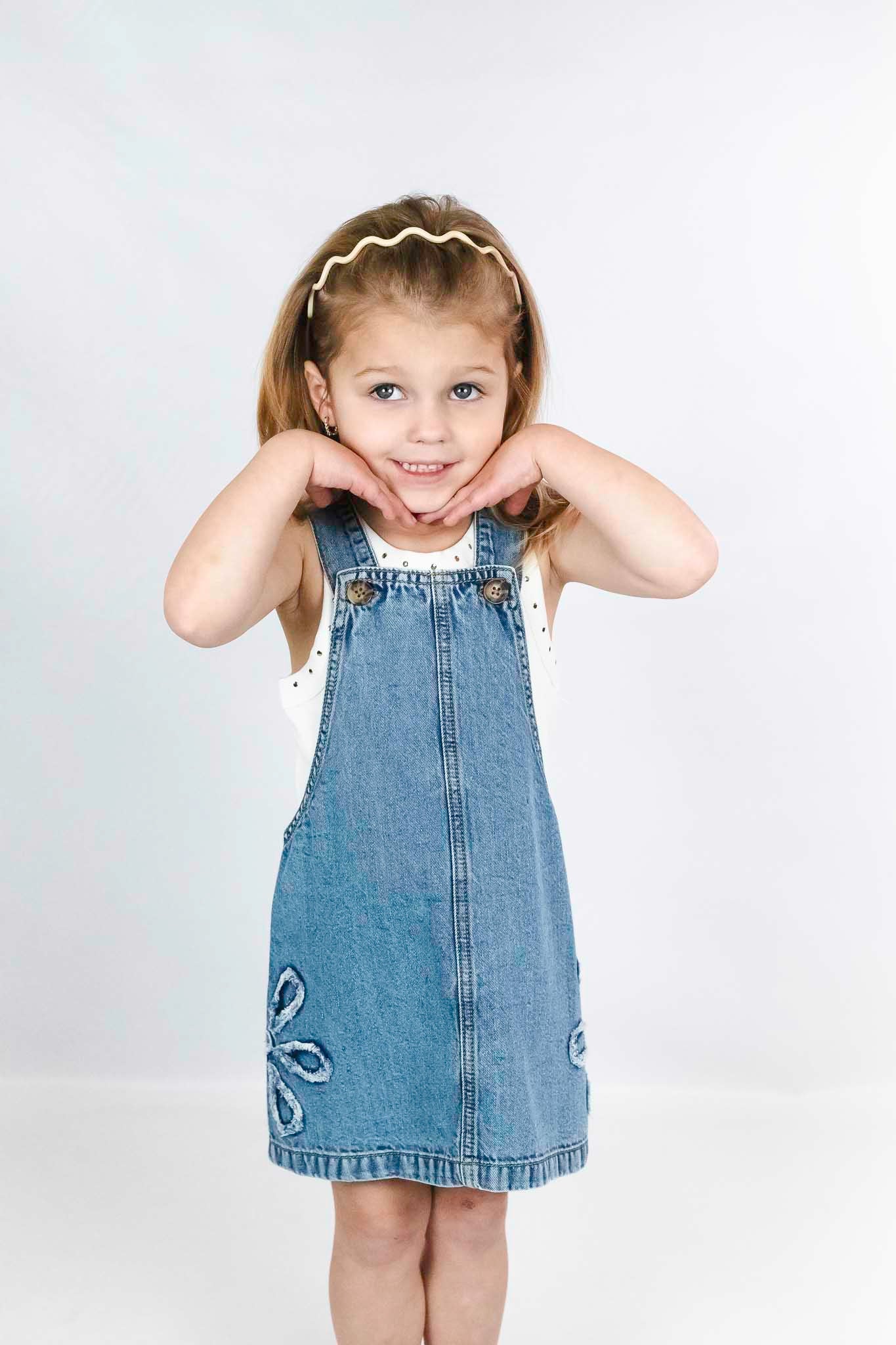 Floral Denim Overall Dress (Girl)