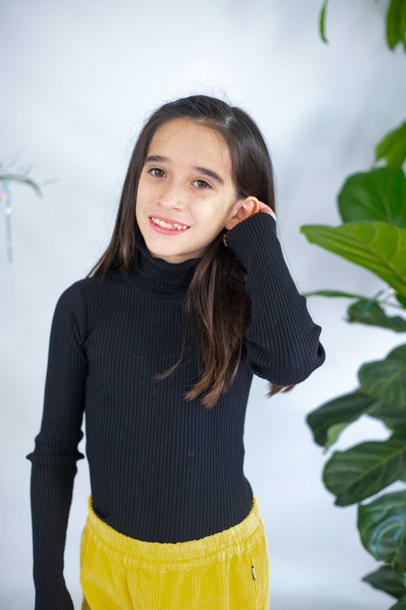 Sleeve Black Shirt Bowfish Kids Romaine (Girl) Long –