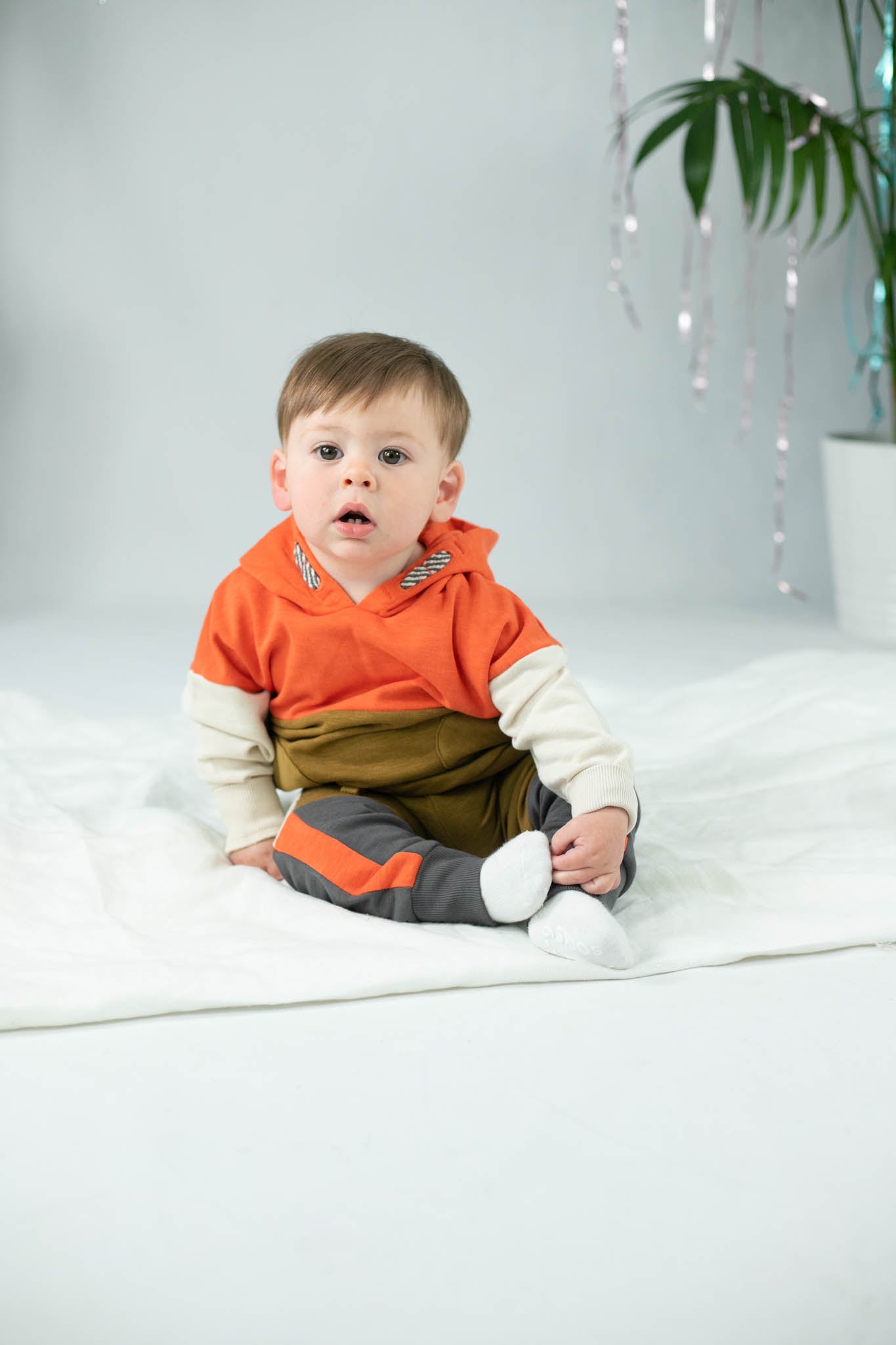 Baby Face Olive Colorblock Sweatpant