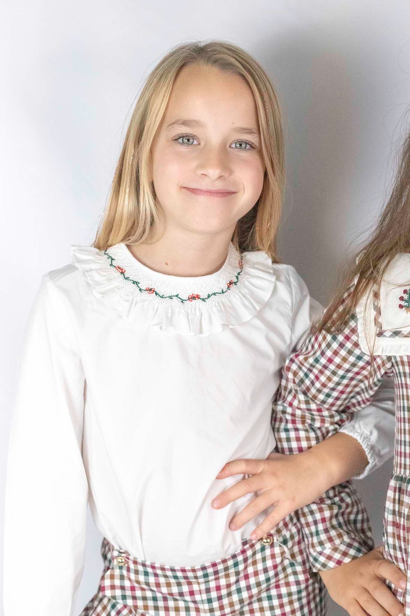 Kidiwi Faye Holly Embroidered Poplin Top