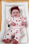 Antebies Jacquard Strawberry Sweatshirt Set