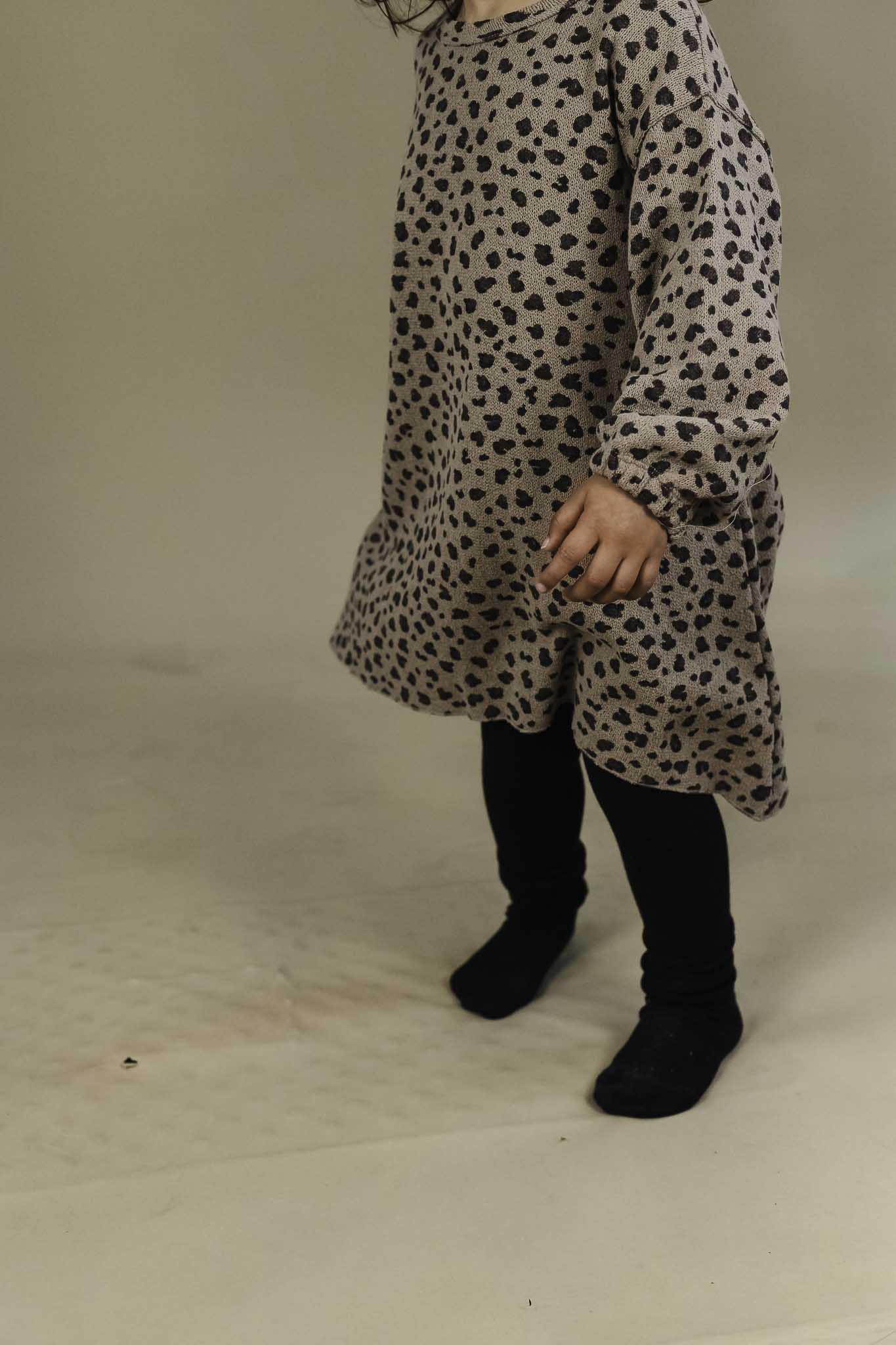 Sustainable Cotton Dress with Animal Print for Girl