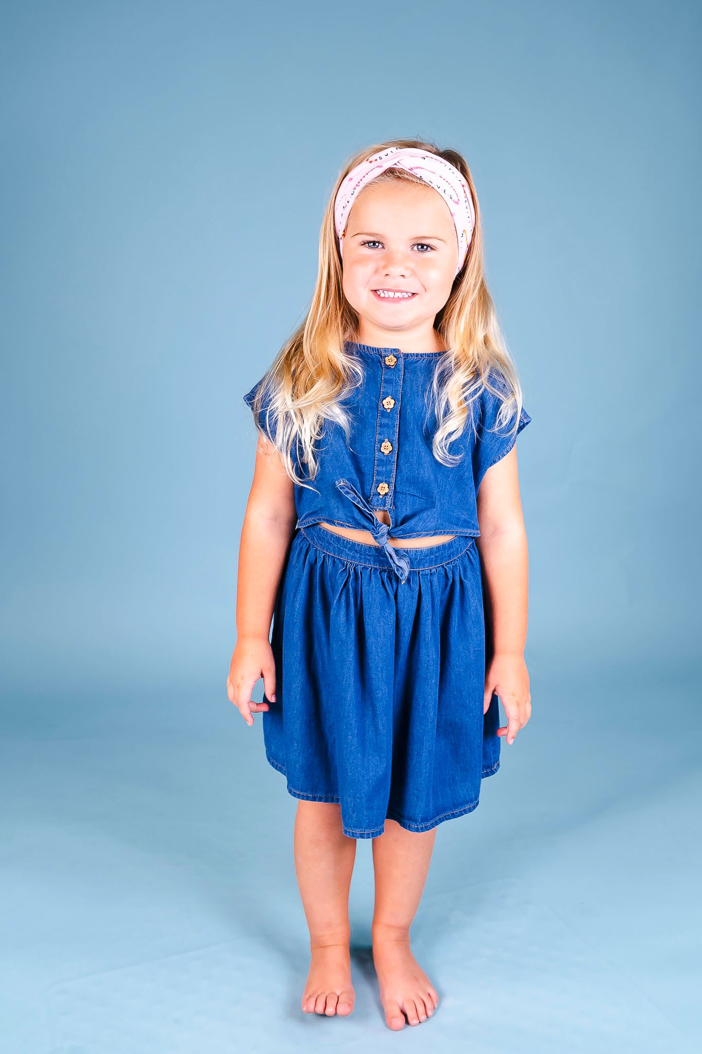 mayoral denim dress Mayoral Embroidered Denim Dress