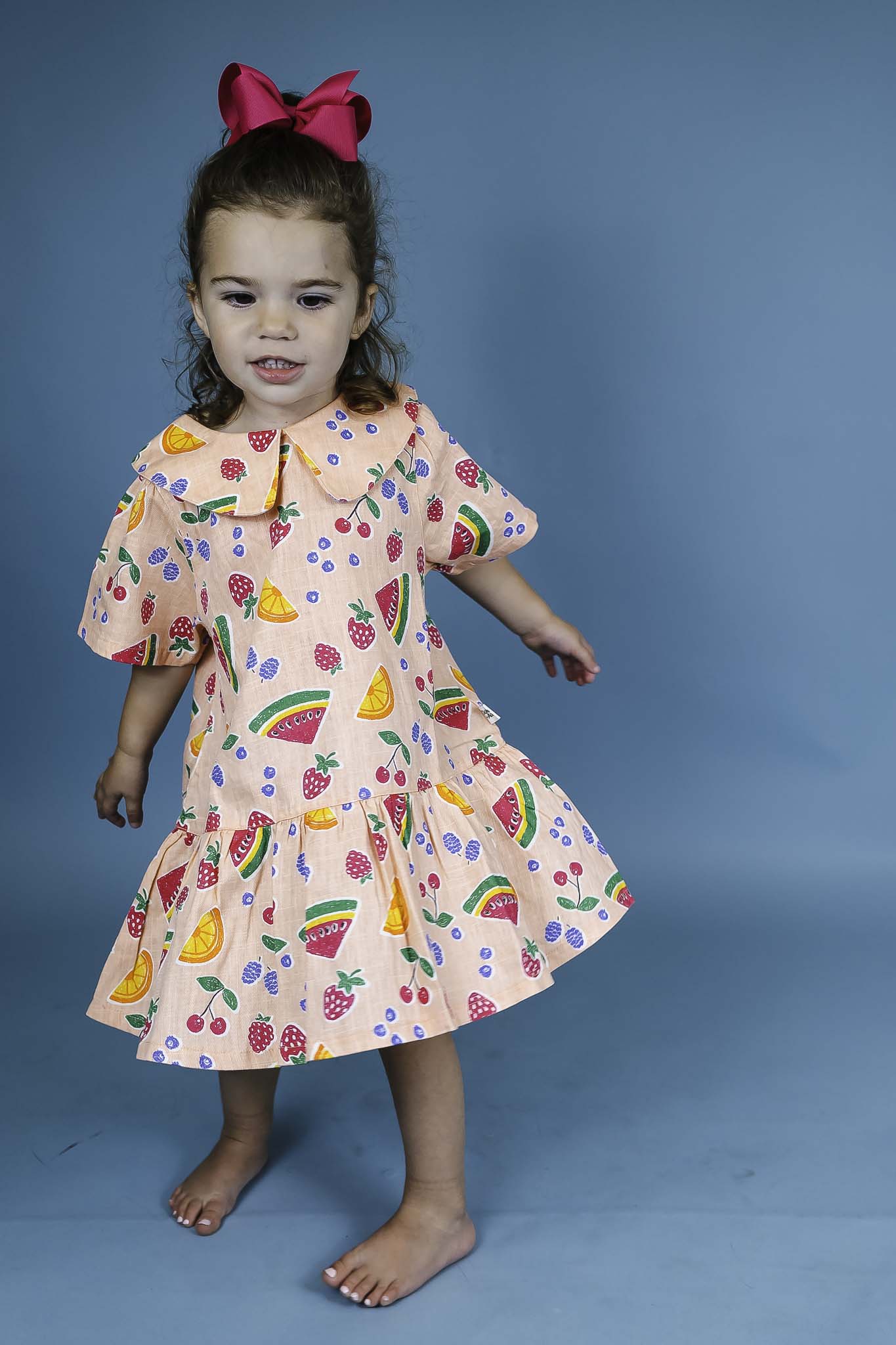 Mila Fruit Salad Linen Dress (Toddler Girl) Mila Fruit Salad Linen Dress (Toddler Girl)