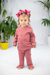 Baby Face Red Clay Bow Long Sleeve Shirt